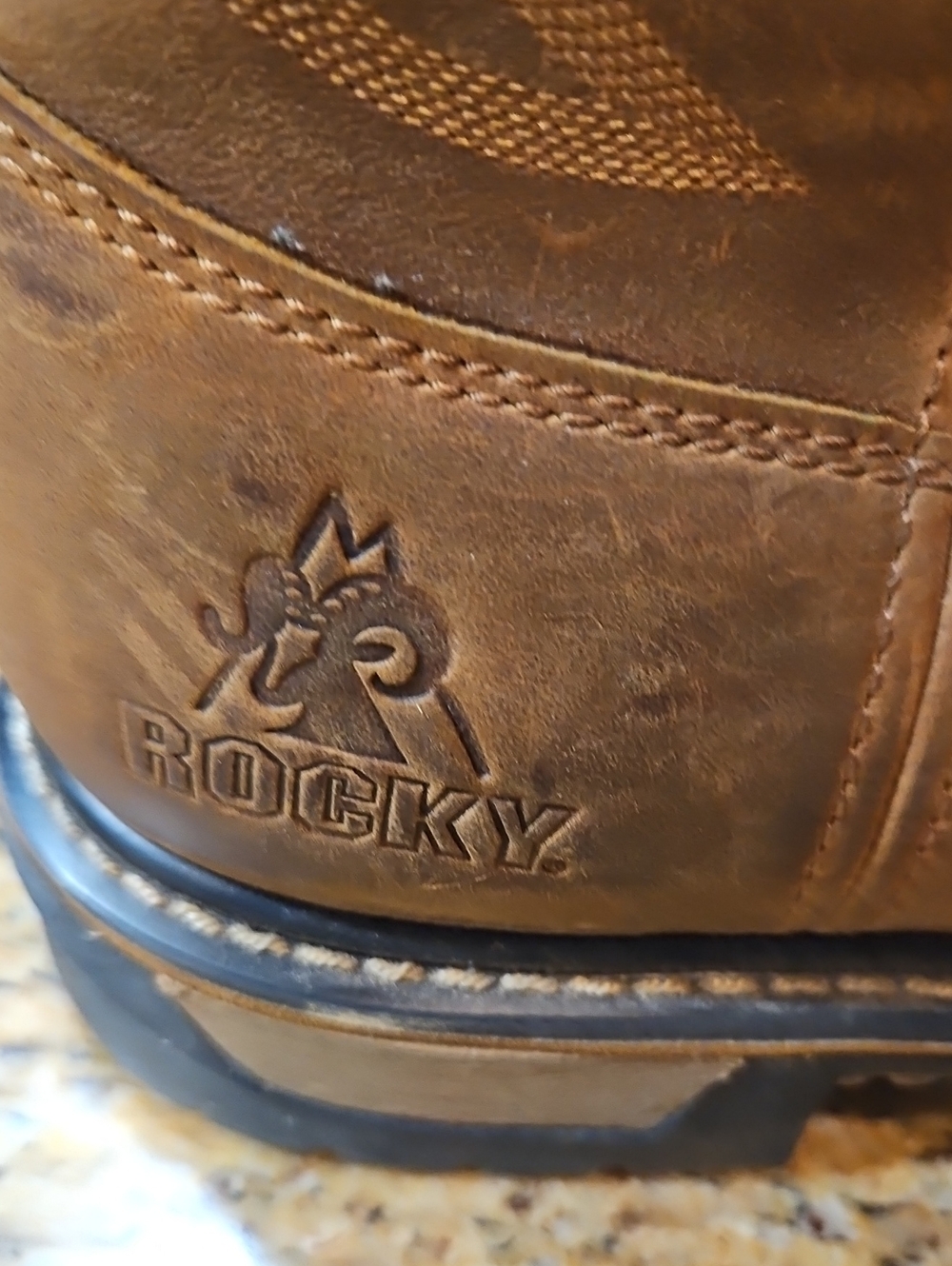 Rocky Men’s Brown Leather Western Work Boots - Picture 2 of 7
